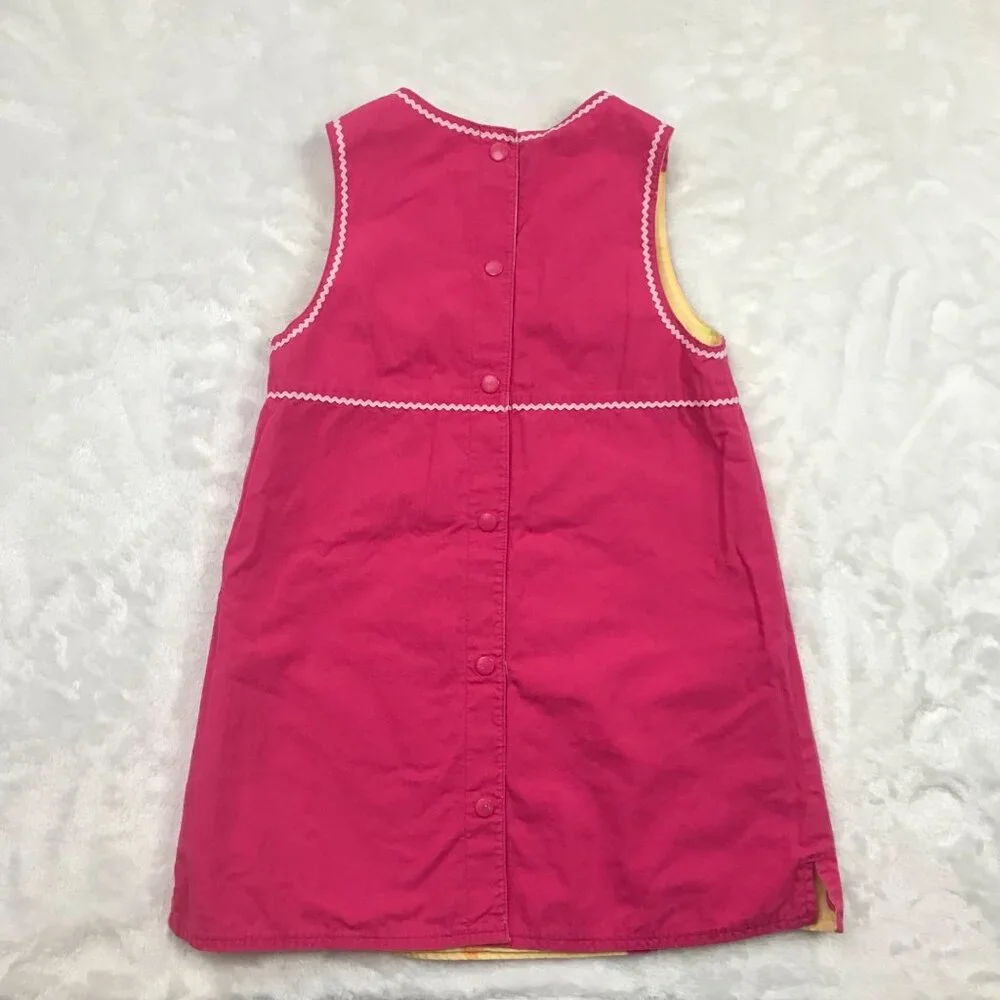 Vintage Gymboree Reversible Ice‎ Cream Shift Dress Girls Size 5 Snap Embroidered